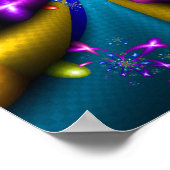 Poster Fractale en étoile colorée explosive (Coin)
