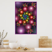 Poster Fractale en spirale colorée (Cuisine)
