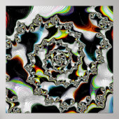 Poster Fractale en spirale psychédélique colorée abstrait (Devant)