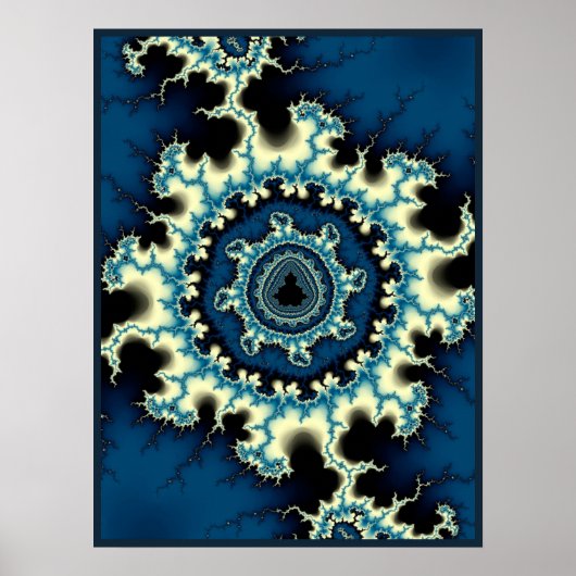 Poster Fractale Mandelbrot bleue (Devant)