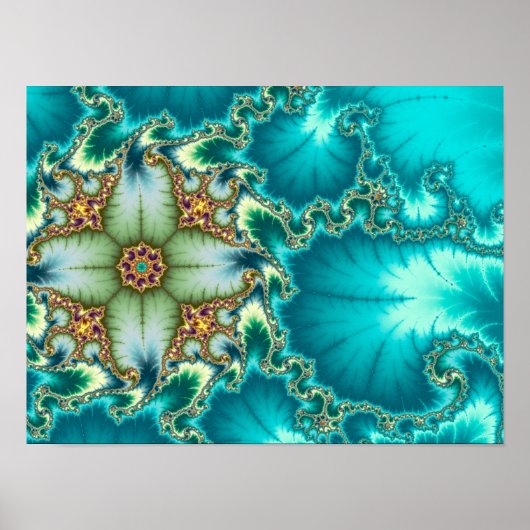 Poster Fractale Mandelbrot bleue (Devant)