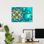 Poster Fractale Mandelbrot bleue (Bureau à domicile)