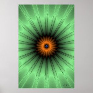 Poster Fractale orange d'iris