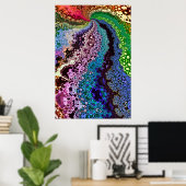 Poster Fractale psychédélique colorée (Bureau à domicile)