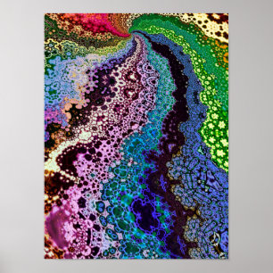 Poster Fractale psychédélique colorée