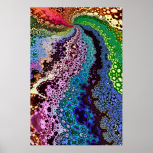 Poster Fractale psychédélique colorée