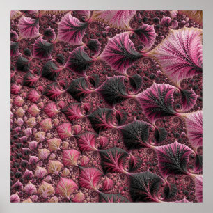 Poster Fractale rose