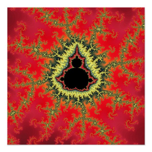Poster Fractale rouge de Mandelbrot (Devant)