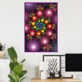 Poster Fractale spirale colorée (Bureau à domicile)