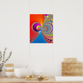 Poster Fractale spirale colorée (Cuisine)