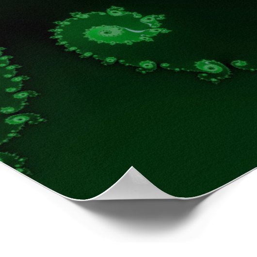 Poster Fractale spirale verte Abstraite avec devis person (Coin)