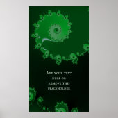 Poster Fractale spirale verte Abstraite avec devis person (Devant)
