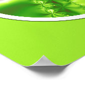 Poster Fractale vert citron abstrait moderne (Coin)