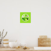 Poster Fractale vert citron abstrait moderne (Cuisine)