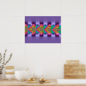 Poster Fractale violette décorative (Cuisine)