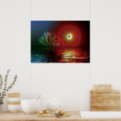 Poster Fractalius Arbre, Ciel Et Rivière (Cuisine)