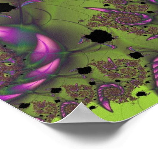 Poster Fractée avec des formes violet vert et rose pétale (Coin)