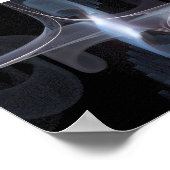 Poster Fractée en bleu et gris (Coin)