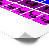 Poster Fraction Numéro Ligne Couleurs arc-en-ciel (Coin)