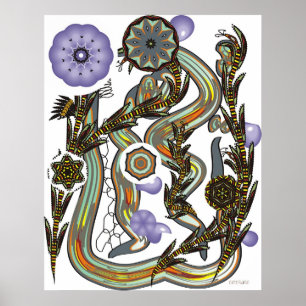 Poster Fractoïdes et fraises de fleurs