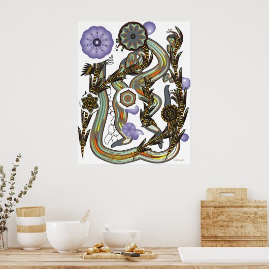 Poster Fractoïdes et fraises de fleurs (Cuisine)