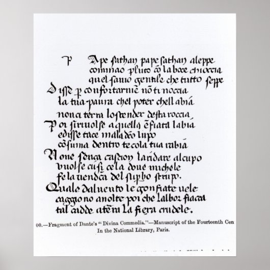 Poster Fragment de la Divina Commedia de Dante (Devant)