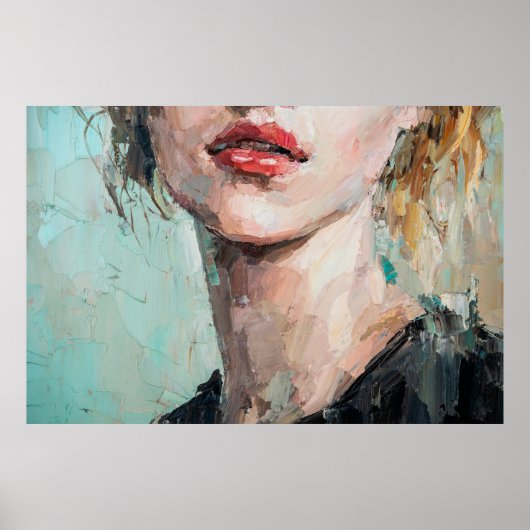 Poster Fragment de peinture artistique. Portrait d'une fi (Devant)