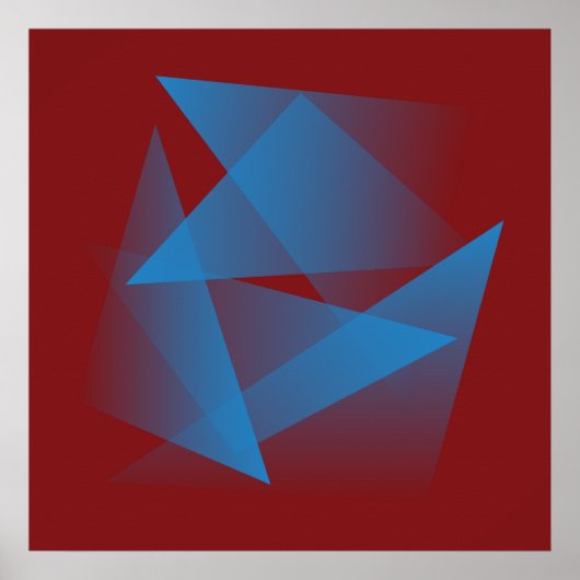 Poster Fragments bleus flottants (Devant)