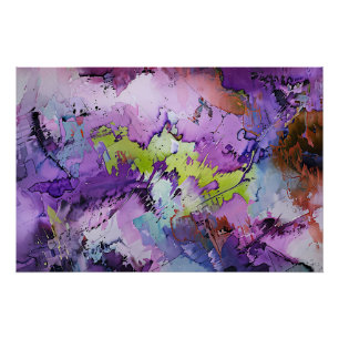 Poster "Fragments dynamiques" Art Abstrait contemporain P