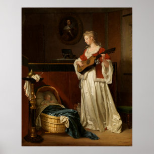 Poster Fragonard & Gérard Enfant endormi reproduction d'a