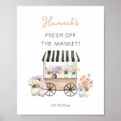 Poster Fraîche Du Marché Fête des mariées Florale Bienven (Devant)