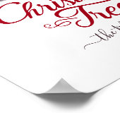 Poster Fraîchement Coupé Arbres de Noël Aquarelle Rouge V (Coin)