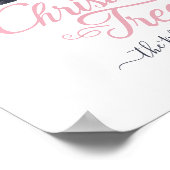 Poster Fraîchement Coupé Arbres de Noël Chic Rose Aquarel (Coin)