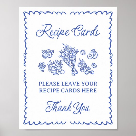 Poster Fraîchement Hors Du Marché Cartes À Recettes Douch (Devant)