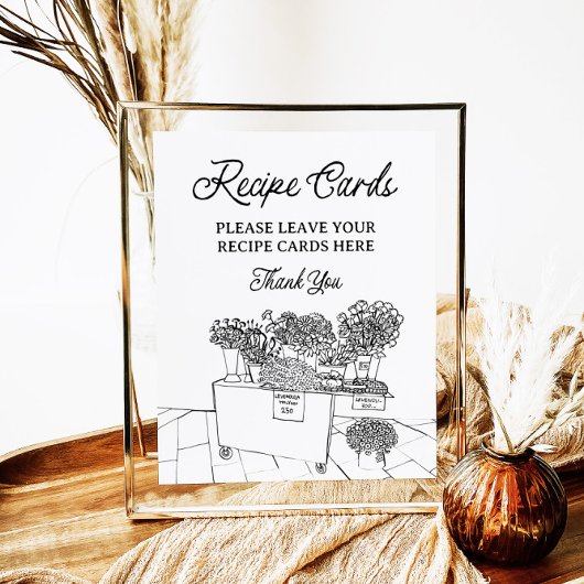 Poster Fraîchement Hors Du Marché Cartes À Recettes Douch