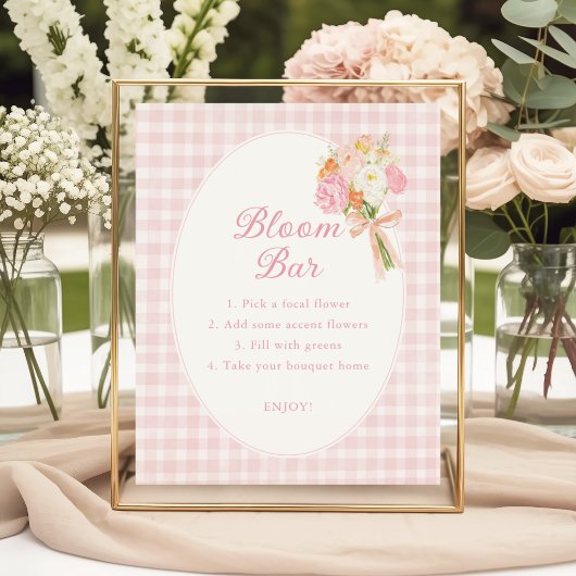 Poster Fraîchement sortie du marché Bar de fleurs pour Ba