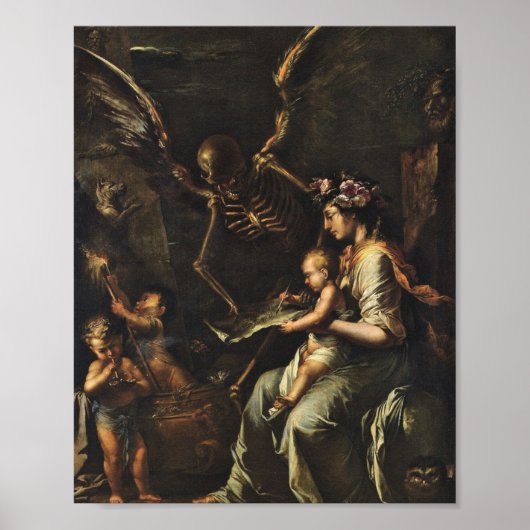 Poster Frailty humaine - Salvator Rosa 1656 (Devant)