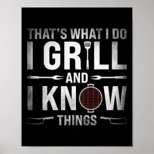 Poster Fraisage amusant Barbecue Fumer Viande Fumer Gr
