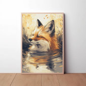 Poster Fraisage Fox dans la peinture à l'eau
