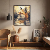 Poster Fraisage Fox dans la peinture à l'eau