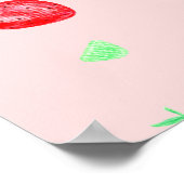 Poster Fraise 1er anniversaire baie de fête première (Coin)