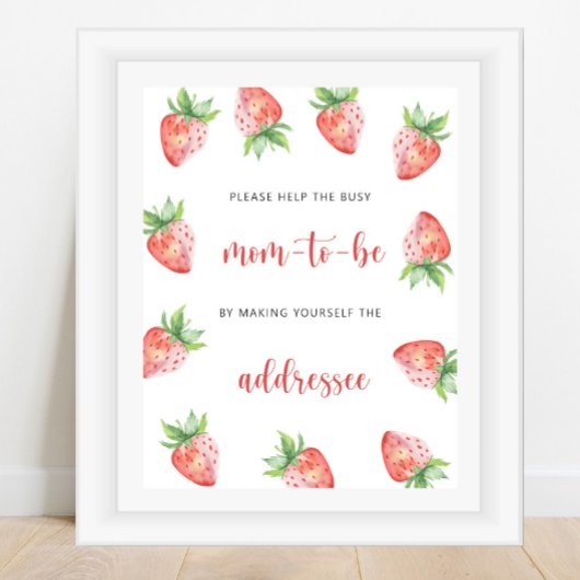 Poster Fraise - Aider la future maman débordée