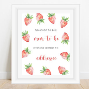 Poster Fraise - Aider la future maman débordée