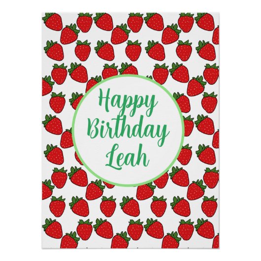 Poster Fraise Anniversaire Thème de fête (Devant)