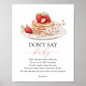 Poster Fraise Bébé Brunch Ne pas dire Bébé Signe (Devant)