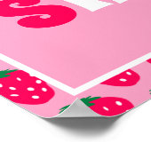 Poster Fraise Bébé Fille Douche Berry Sweet Welcome (Coin)