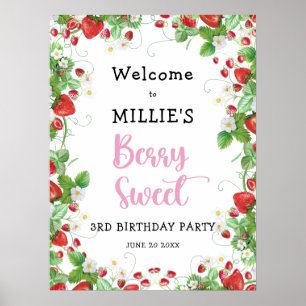 Poster Fraise Berry Sweet Anniversaire de enfant Party Bi