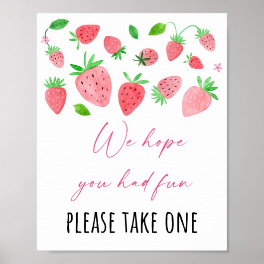 Poster Fraise Berry Sweet Anniversaire Fête Symbole Favor (Devant)