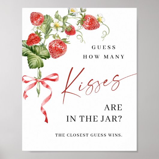 Poster Fraise branchée Combien de Fêtes des mariées de ba (Devant)