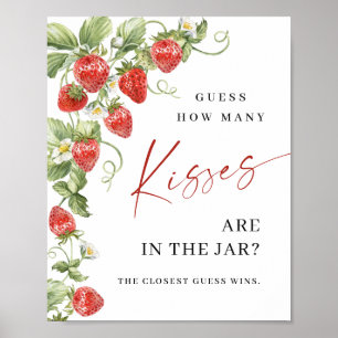 Poster Fraise branchée Combien de Fêtes des mariées de ba